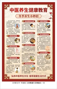冬季中医养生健康教育海报
