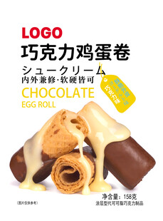 巧克力鸡蛋卷美味展示