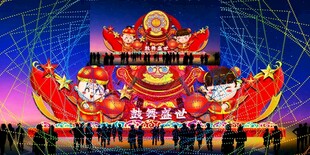 传统花灯彩灯效果图