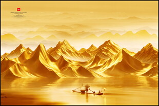 金色山水画