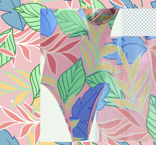 多彩热带植物印花布料
