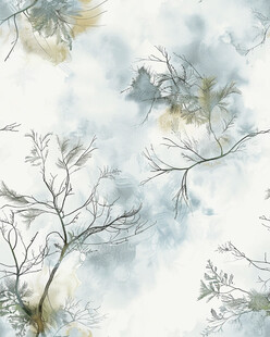 水墨风植物枝叶纹理图案