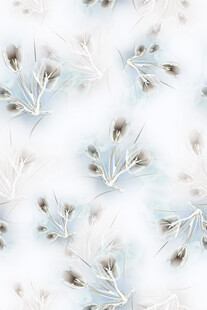 淡蓝羽毛枝叶图案背景