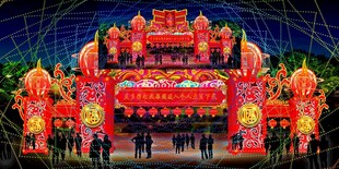 新春门楼效果彩灯