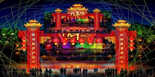 新春门楼效果彩灯