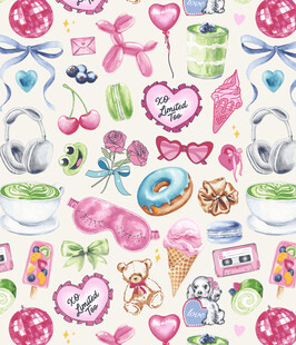 可爱卡通图案无缝背景图