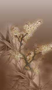 复古风花卉枝干特写