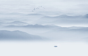 抽象水墨山水画背景墙