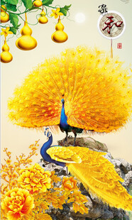 孔雀牡丹图