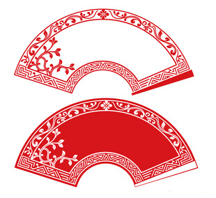 扇形装饰花纹
