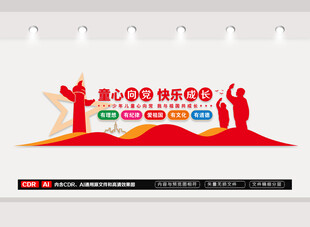 童心向党快乐成长文化墙