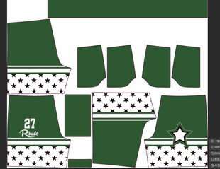 绿色系服装纸样设计图