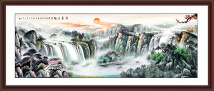 国画财源滚滚 聚财图山水画