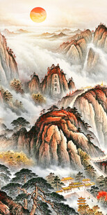 泰山日出五岳独尊山水画