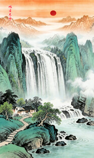 竖幅山水画