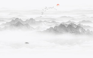 中式水墨画背景墙