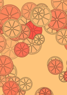 橙色水果切片图案背景