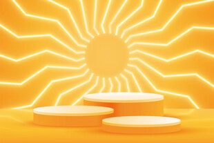 阳光照耀下的圆形平台