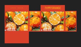 油画风新鲜橙子包装设计