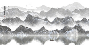 新中式抽象山水画