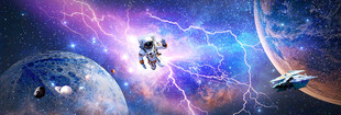 闪电星空
