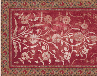 红色花卉图案精美地毯  定位花