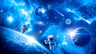 太空宇航员星球宇宙星空航天背景