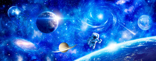 外太空星球宇宙黑洞宇航员背景墙