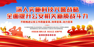 科技兴警公安文化标语展板背景