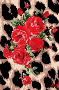 豹纹玫瑰印花图案