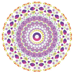 紫色花卉图案曼陀罗
