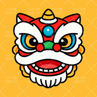 可爱舞狮头形象