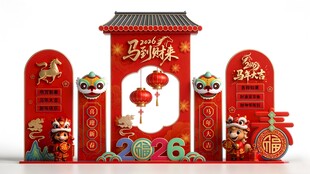 新年中式喜庆拱门装饰