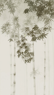 新中式水墨竹子背景墙
