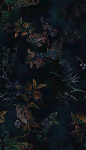 深色花卉图案布料纹理
