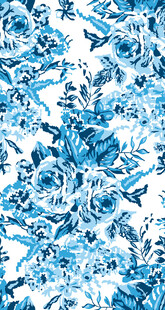 蓝白花卉图案纹理