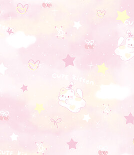 粉色扎染飞猫云朵高清分层