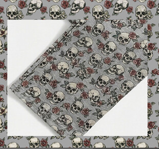骷髅玫瑰图案印花设计