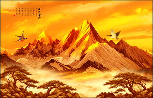 日照金山山水画