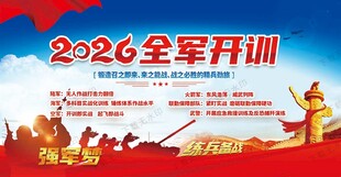 2026开训军队展板