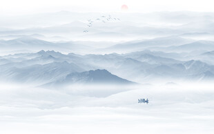 新中式水墨山水画