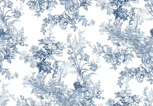 蓝白花卉图案纹理背景