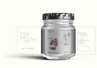 三七粉瓶签设计