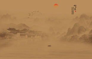 古风山水风景背景图