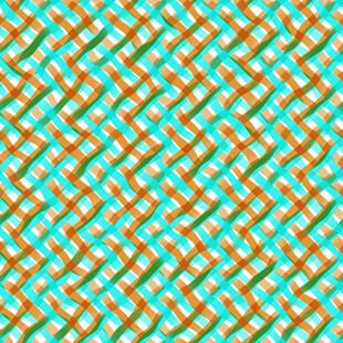 蓝橙交织几何编织图案