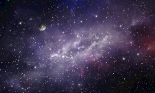 紫色星空背景天花软膜