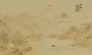 新中式国画山水电视背景墙