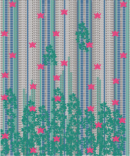 花卉条纹图案面料设计