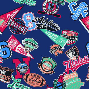 多彩复古风运动主题贴纸