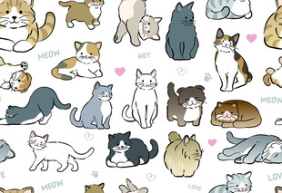 可爱猫咪图案背景